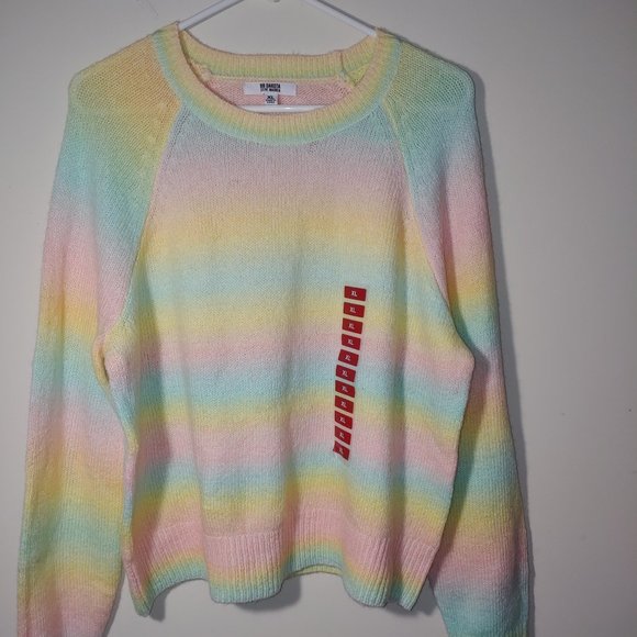 BB Dakota by Steve Madden Wool Blend Multicolor Sweater Size XL Yellow - Picture 2 of 6